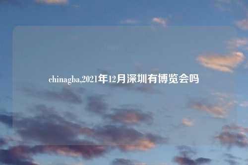 chinagba,2021年12月深圳有博览会吗
