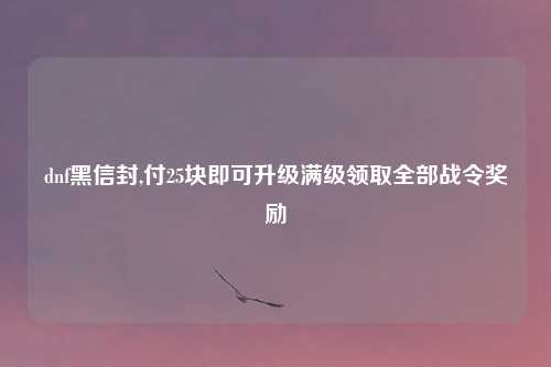 dnf黑信封,付25块即可升级满级领取全部战令奖励