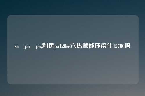 se pa pa,利民pa120se六热管能压得住12700吗