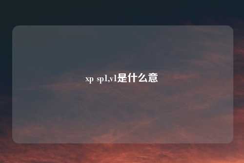 xp sp1,v1是什么意