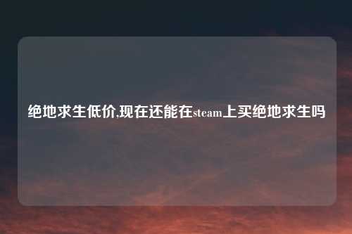 绝地求生低价,现在还能在steam上买绝地求生吗
