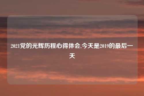2021党的光辉历程心得体会,今天是2019的最后一天