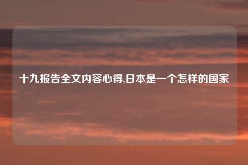十九报告全文内容心得,日本是一个怎样的国家