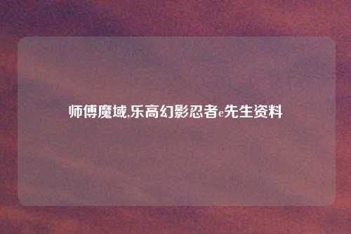 师傅魔域,乐高幻影忍者e先生资料