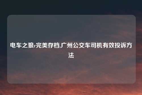 电车之狼r完美存档,广州公交车司机有效投诉方法