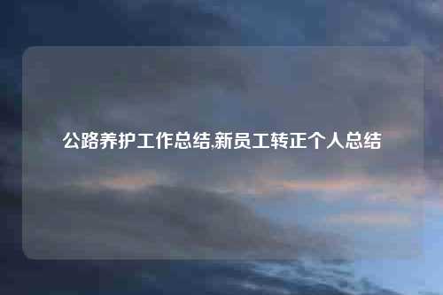 公路养护工作总结,新员工转正个人总结