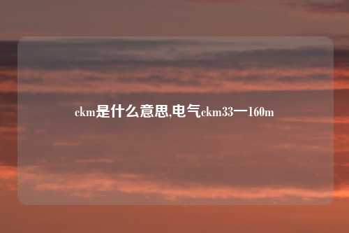 ckm是什么意思,电气ckm33一160m