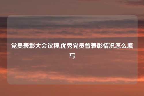 党员表彰大会议程,优秀党员曾表彰情况怎么填写