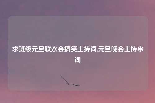 求班级元旦联欢会搞笑主持词,元旦晚会主持串词