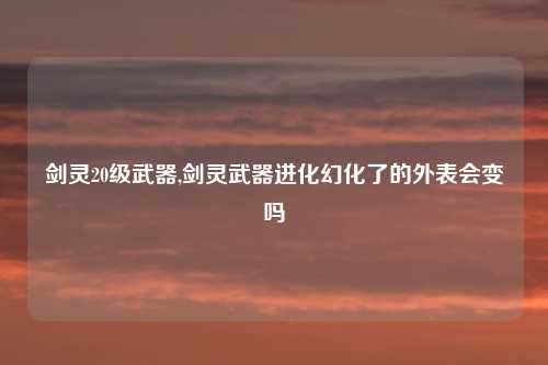 剑灵20级武器,剑灵武器进化幻化了的外表会变吗