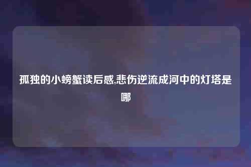 孤独的小螃蟹读后感,悲伤逆流成河中的灯塔是哪