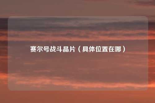 赛尔号战斗晶片(具体位置在哪)