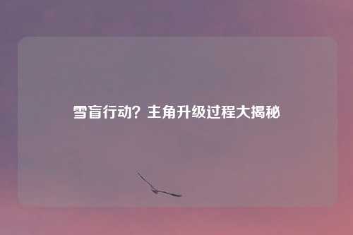 雪盲行动？主角升级过程大揭秘