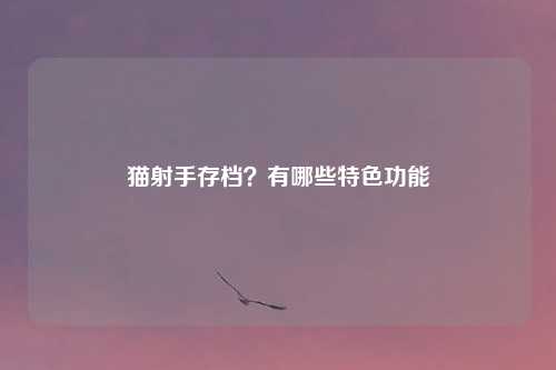 猫射手存档?有哪些特色功能