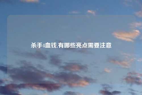 杀手4血钱,有哪些亮点需要注意