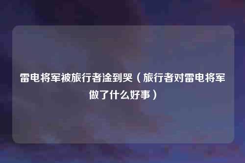雷电将军被旅行者淦到哭(旅行者对雷电将军做了什么好事)
