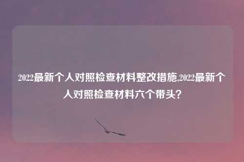 2022最新个人对照检查材料整改措施,2022最新个人对照检查材料六个带头？