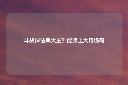斗战神钻风大王？能派上大用场吗