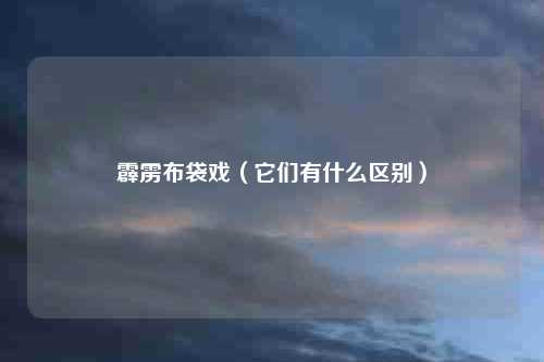 霹雳布袋戏（它们有什么区别）