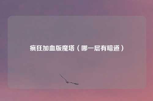 疯狂加血版魔塔(哪一层有暗道)