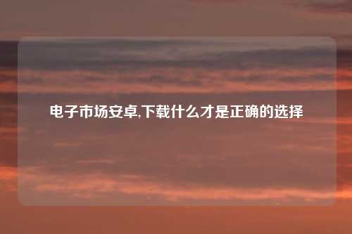电子市场安卓,下载什么才是正确的选择