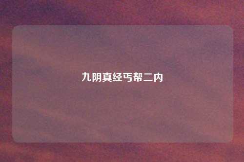 九阴真经丐帮二内