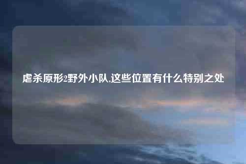 虐杀原形2野外小队,这些位置有什么特别之处