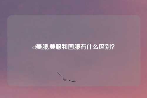 cf美服,美服和国服有什么区别？