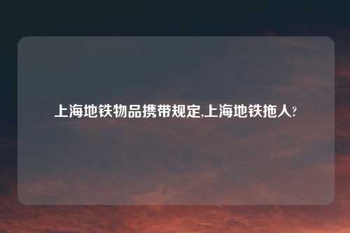 上海地铁物品携带规定,上海地铁拖人?