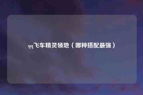 qq飞车精灵领地（哪种搭配最强）