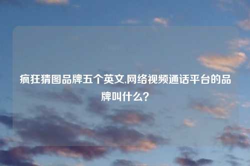 疯狂猜图品牌五个英文,网络视频通话平台的品牌叫什么？
