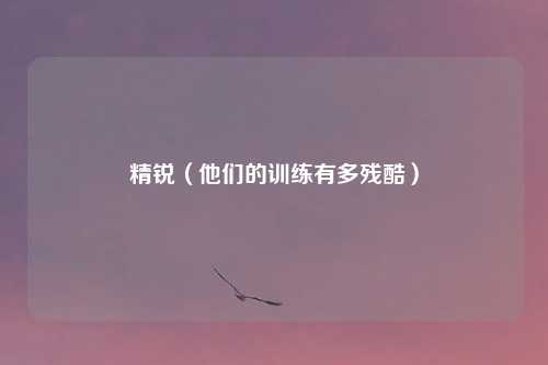 精锐（他们的训练有多残酷）
