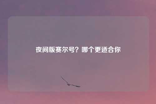 夜间版赛尔号？哪个更适合你