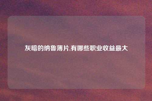 灰暗的纳鲁薄片,有哪些职业收益最大