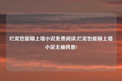 烂泥也能糊上墙小说免费阅读,烂泥也能糊上墙小说无袖拢香?
