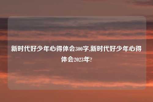 新时代好少年心得体会300字,新时代好少年心得体会2023年?