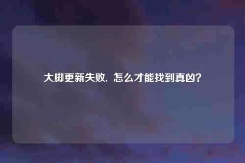 大脚更新失败, 怎么才能找到真凶?