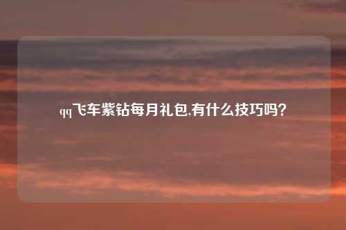 qq飞车紫钻每月礼包,有什么技巧吗？