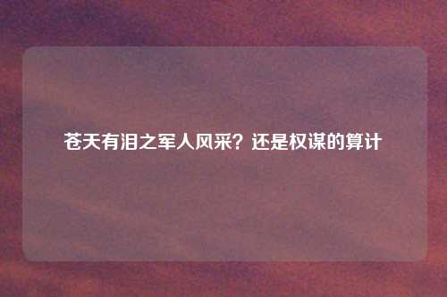苍天有泪之军人风采?还是权谋的算计