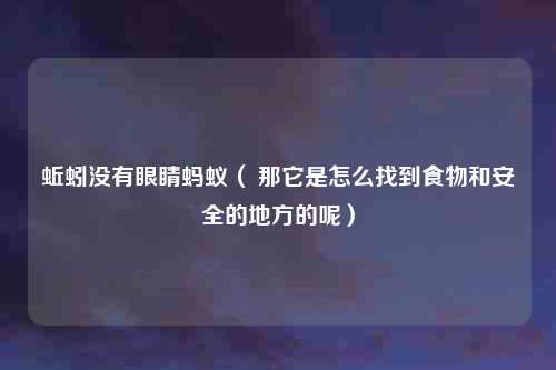 蚯蚓没有眼睛蚂蚁( 那它是怎么找到食物和安全的地方的呢)