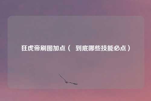 狂虎帝刷图加点（  到底哪些技能必点）