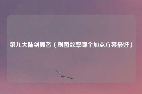 第九大陆剑舞者（刷图效率哪个加点方案最好）