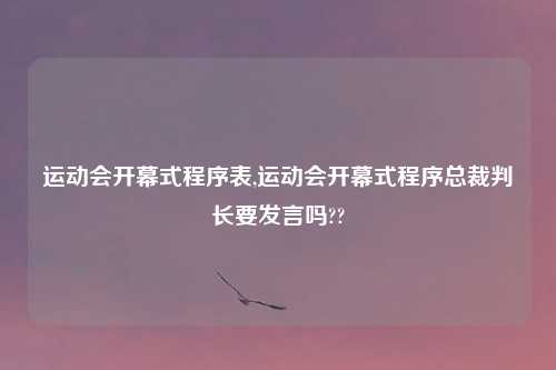 运动会开幕式程序表,运动会开幕式程序总裁判长要发言吗??