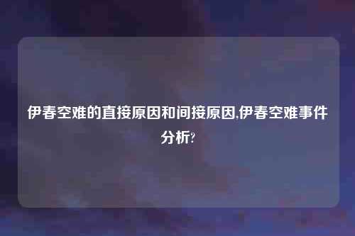 伊春空难的直接原因和间接原因,伊春空难事件分析?