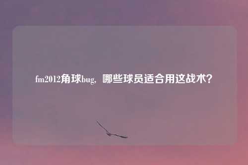 fm2012角球bug, 哪些球员适合用这战术?