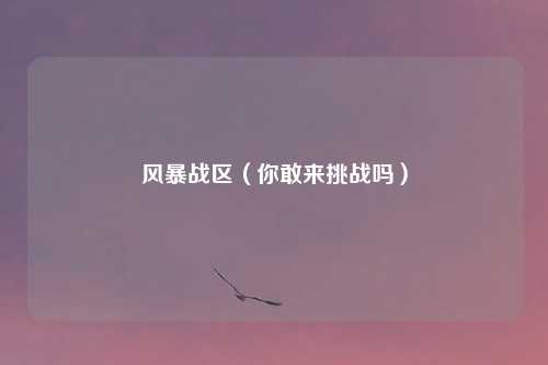 风暴战区（你敢来挑战吗）