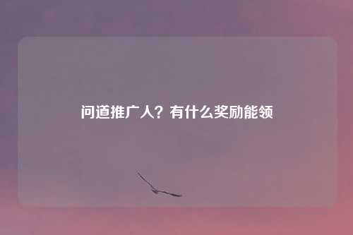 问道推广人？有什么奖励能领