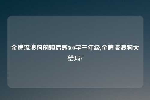 金牌流浪狗的观后感300字三年级,金牌流浪狗大结局?