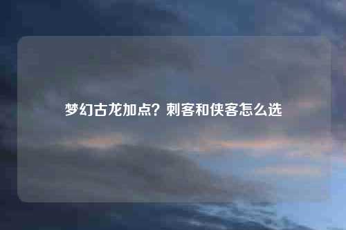 梦幻古龙加点?刺客和侠客怎么选