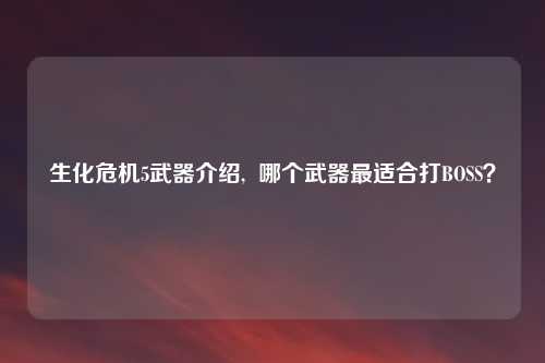 生化危机5武器介绍,  哪个武器最适合打BOSS？